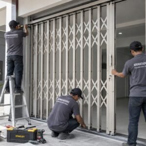 pasang folding gate