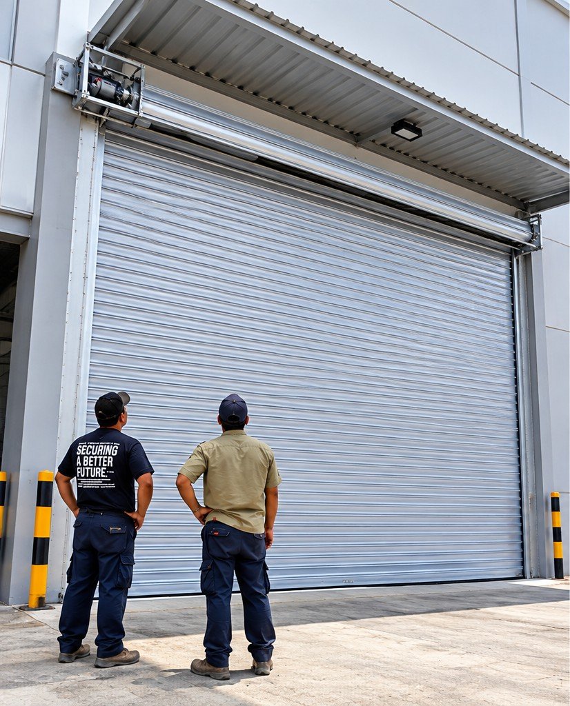 rolling door otomatis di kawasan industri
